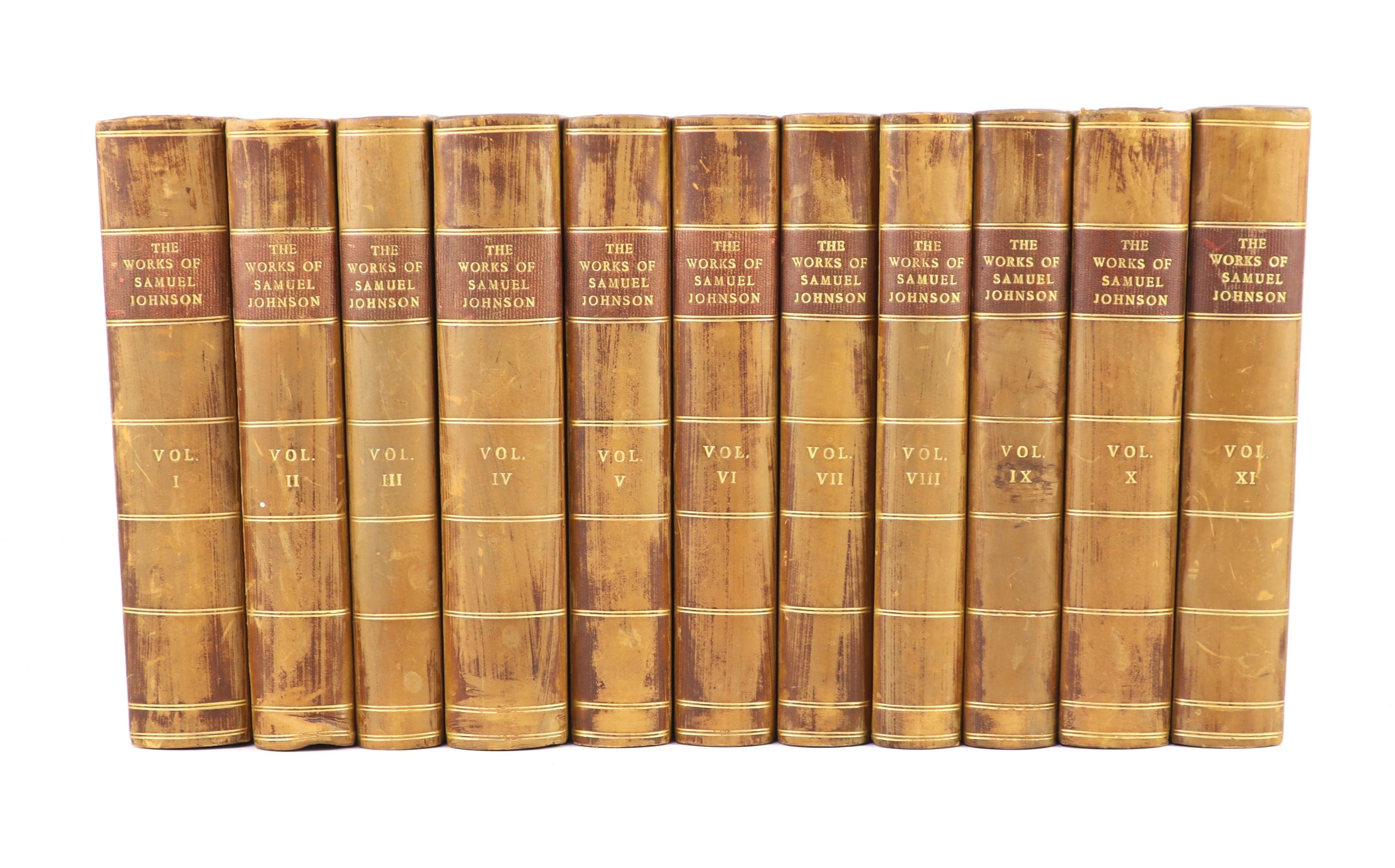 Johnson, Samuel - The Works of ..... together with His Life, and Notes on His Lives of the Poets, by Sir John Hawkins ... 11 vols., portrait frontis.; sometime rebound